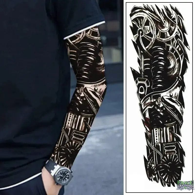 Cyber Mech Arm – Full Sleeve Temporary Tattoo
