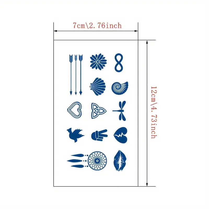 Mini Symbol Semi-Permanent Tattoo Sticker Set