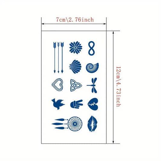 Mini Symbol Semi-Permanent Tattoo Sticker Set